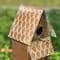 Glitzhome® 53" Farmhouse Faux Copper 2-Tiered Metal Garden Birdhouse with Stake